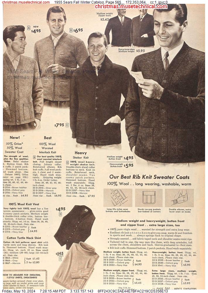 1955 Sears Fall Winter Catalog, Page 565