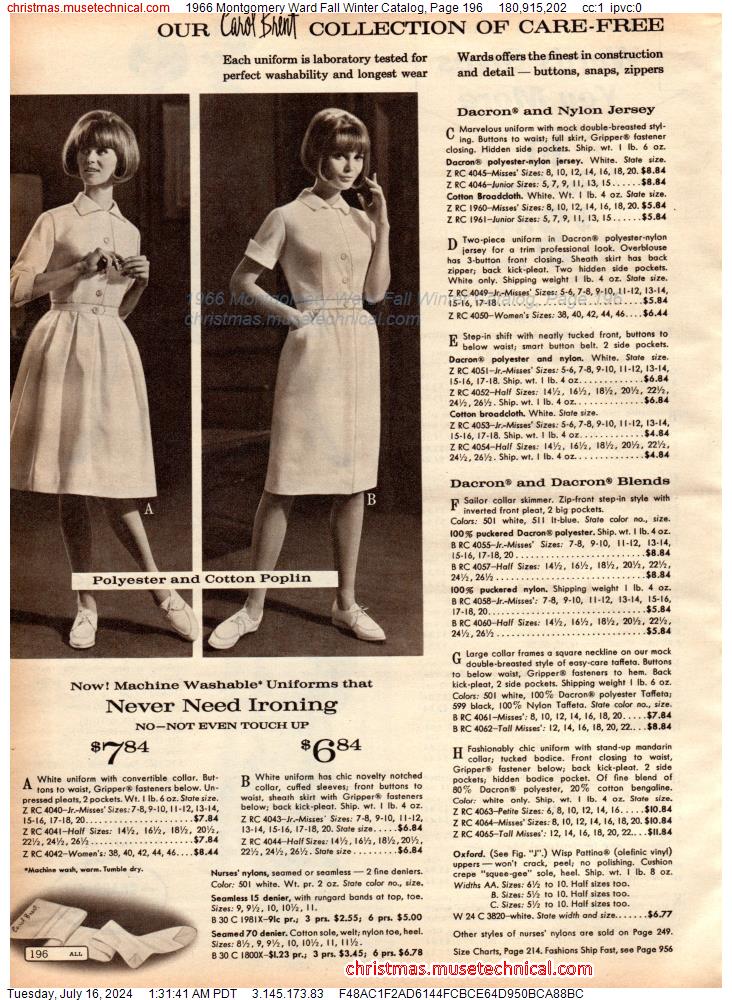 1966 Montgomery Ward Fall Winter Catalog, Page 196