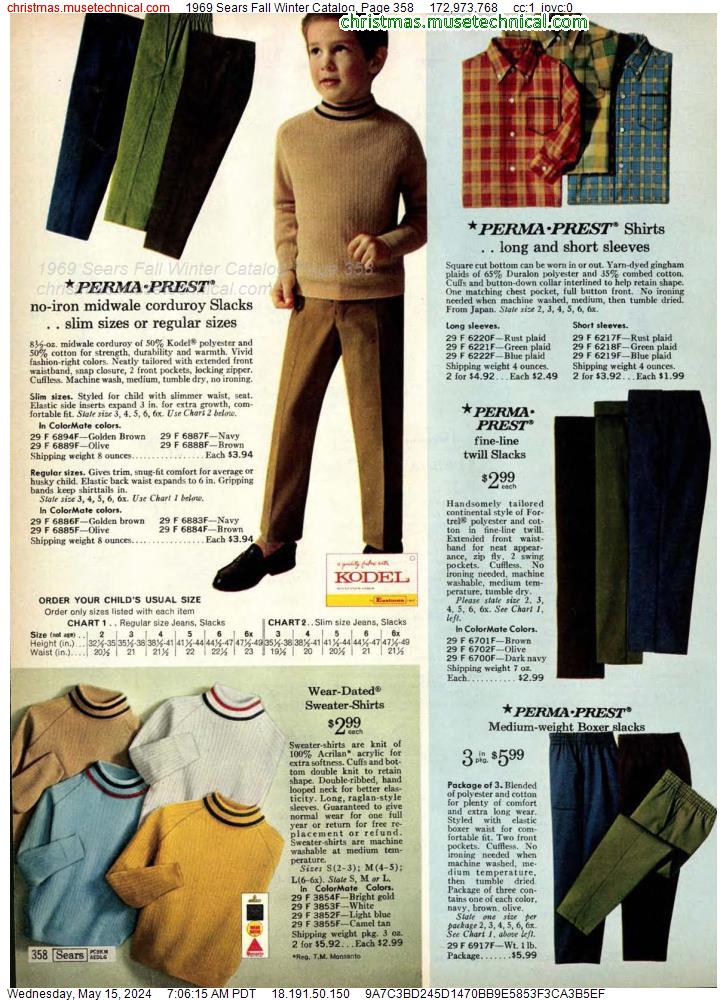 1969 Sears Fall Winter Catalog, Page 358