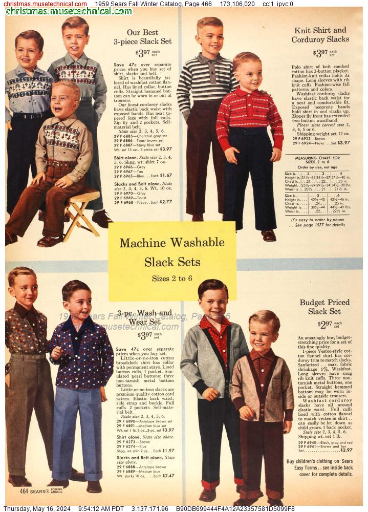 1959 Sears Fall Winter Catalog, Page 466