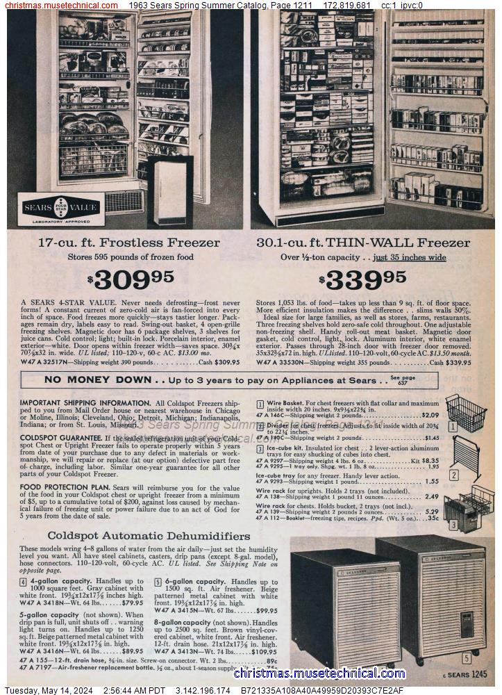 1963 Sears Spring Summer Catalog, Page 1211