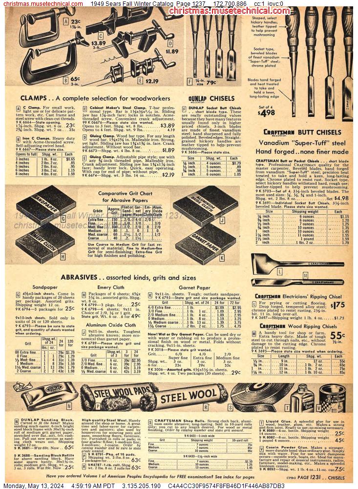 1949 Sears Fall Winter Catalog, Page 1237