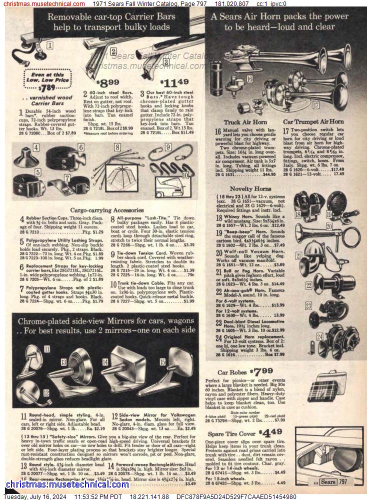 1971 Sears Fall Winter Catalog, Page 797