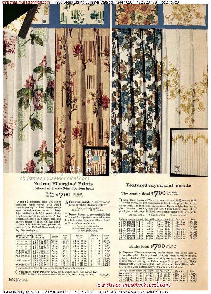 1968 Sears Spring Summer Catalog, Page 1026