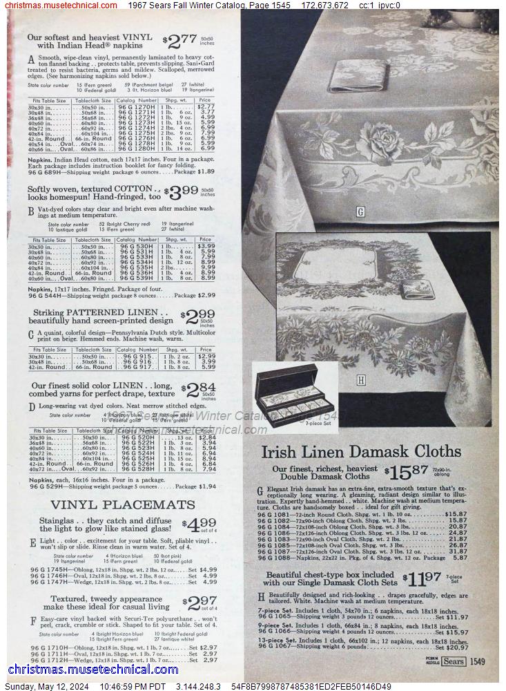 1967 Sears Fall Winter Catalog, Page 1545