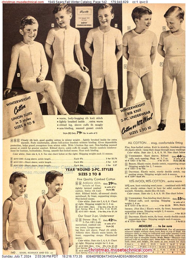1949 Sears Fall Winter Catalog, Page 142