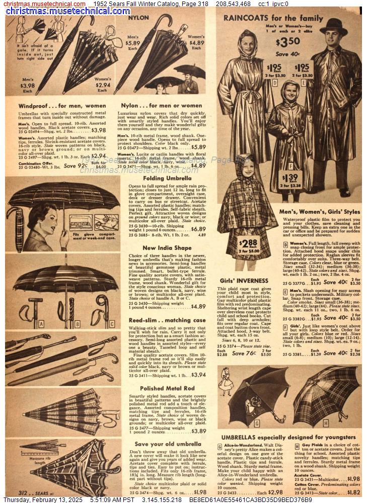 1952 Sears Fall Winter Catalog, Page 318