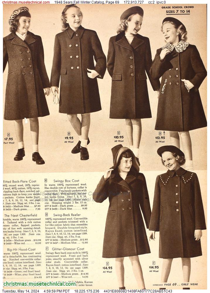 1948 Sears Fall Winter Catalog, Page 69