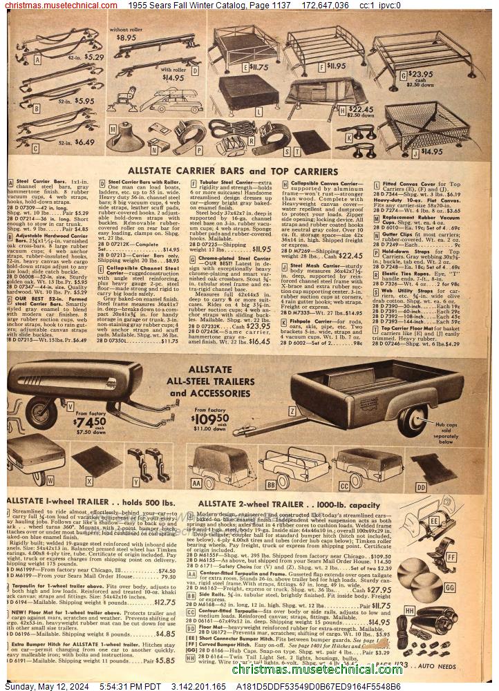 1955 Sears Fall Winter Catalog, Page 1137