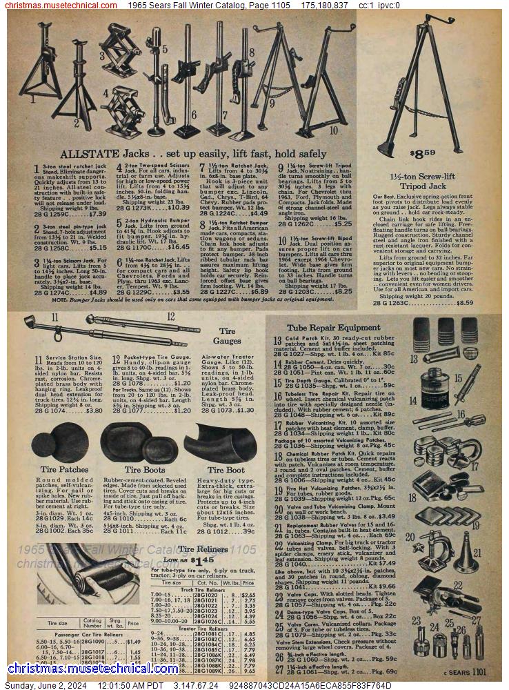 1965 Sears Fall Winter Catalog, Page 1105