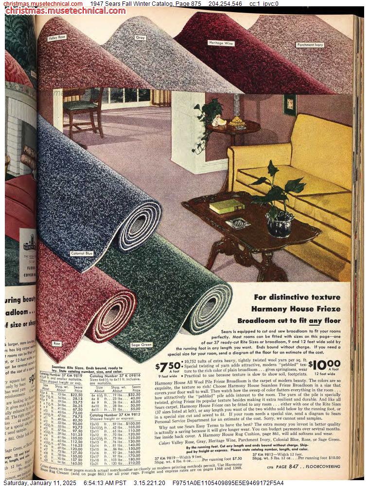 1947 Sears Fall Winter Catalog, Page 875