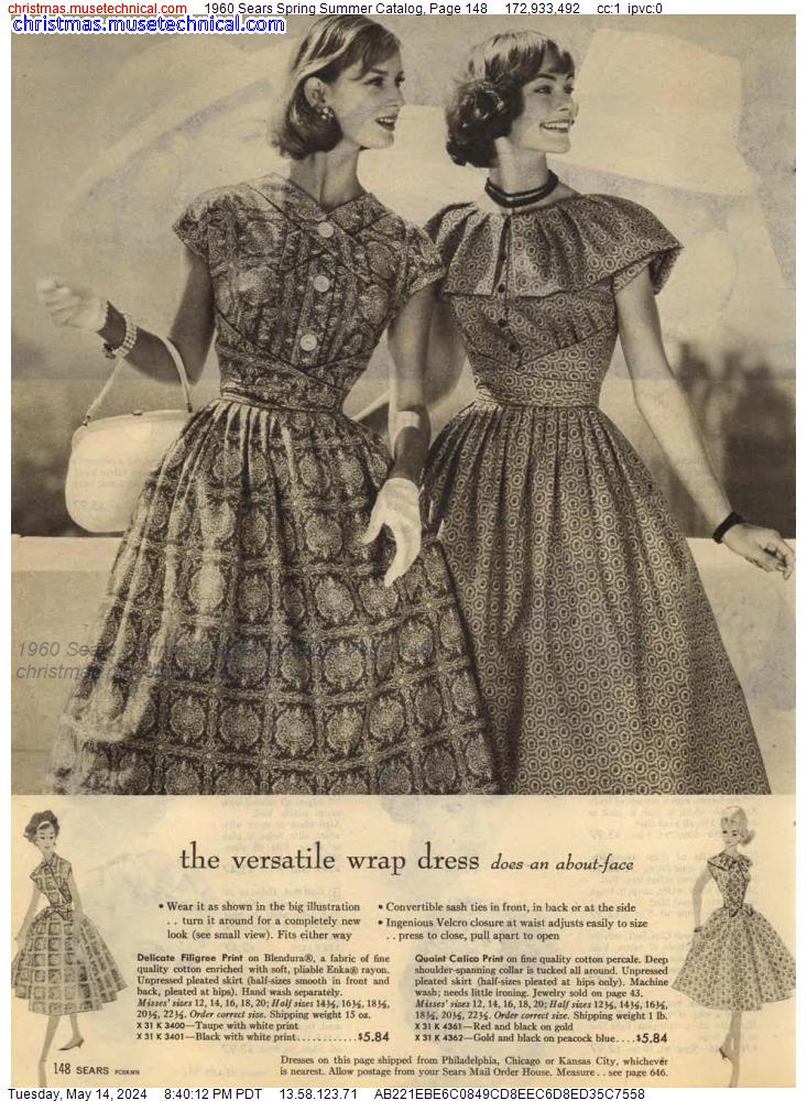 1960 Sears Spring Summer Catalog, Page 148