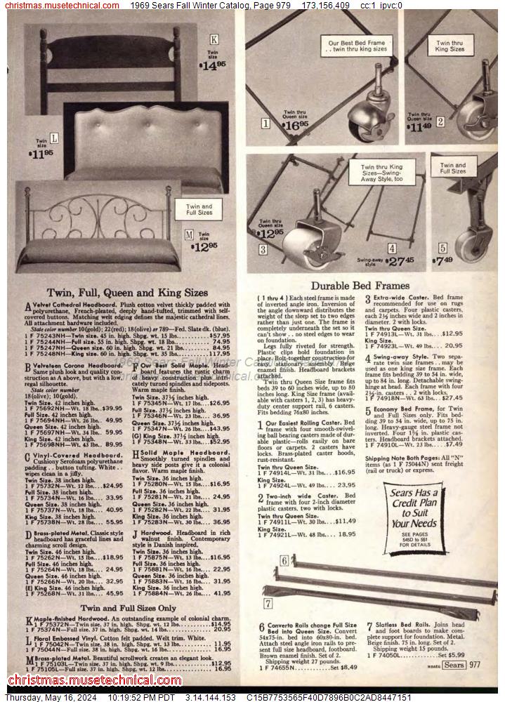 1969 Sears Fall Winter Catalog, Page 979