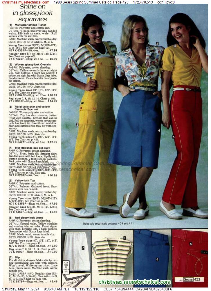 1980 Sears Spring Summer Catalog, Page 423