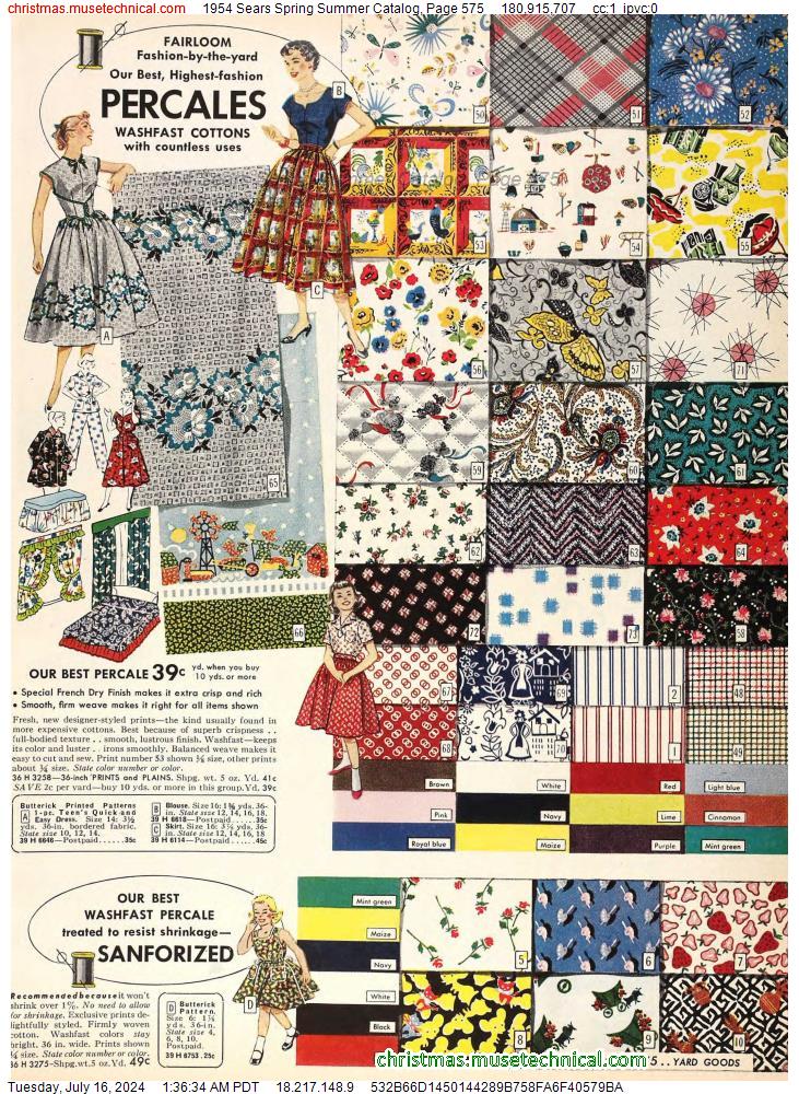 1954 Sears Spring Summer Catalog, Page 575