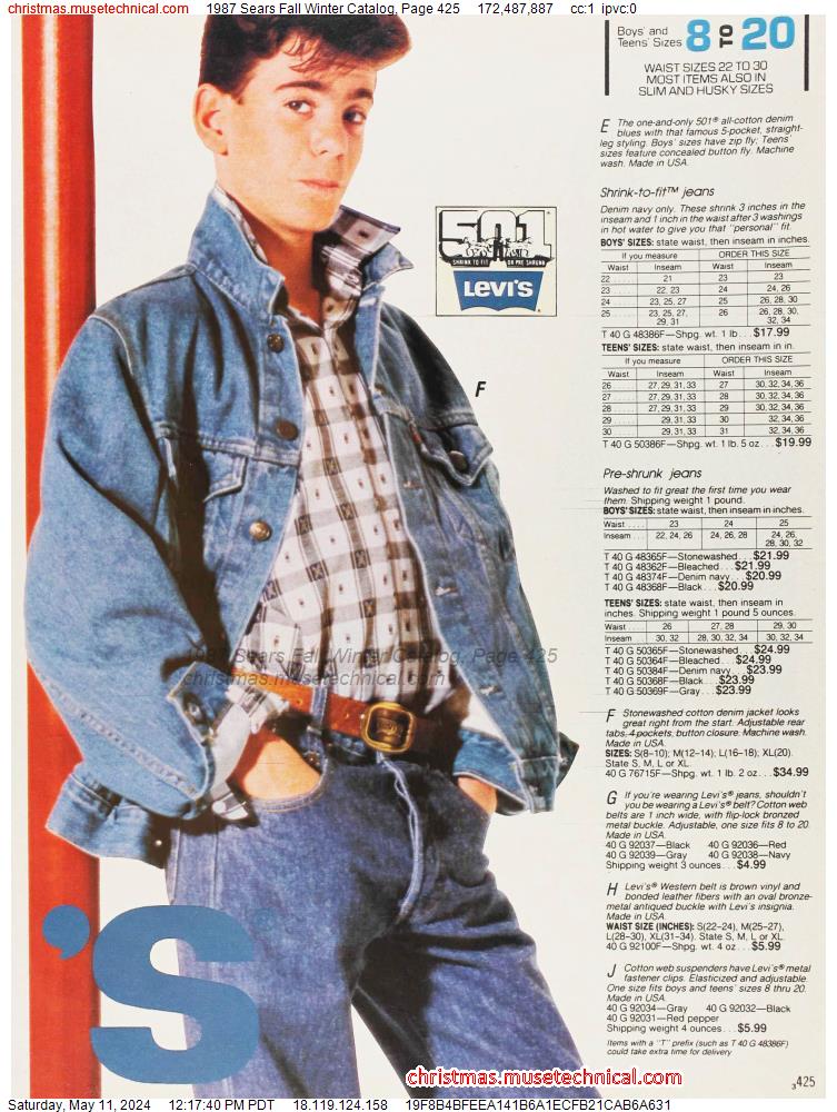 1987 Sears Fall Winter Catalog, Page 425
