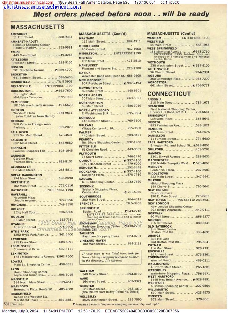 1969 Sears Fall Winter Catalog, Page 536
