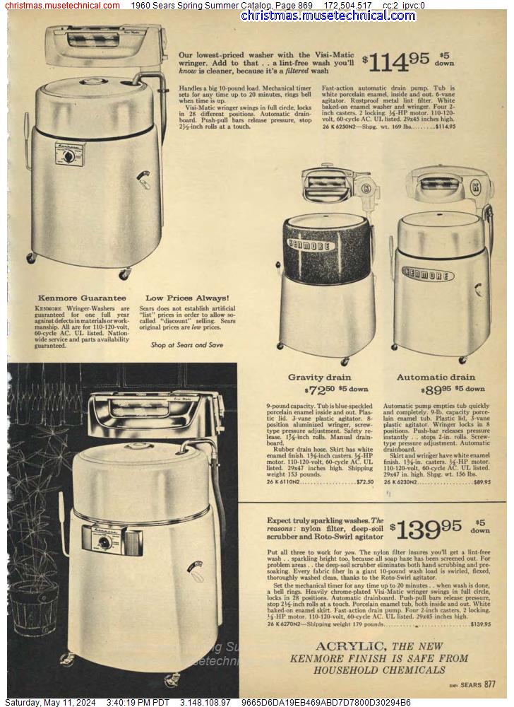 1960 Sears Spring Summer Catalog, Page 869
