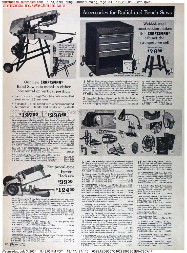 1973 Sears Spring Summer Catalog, Page 871