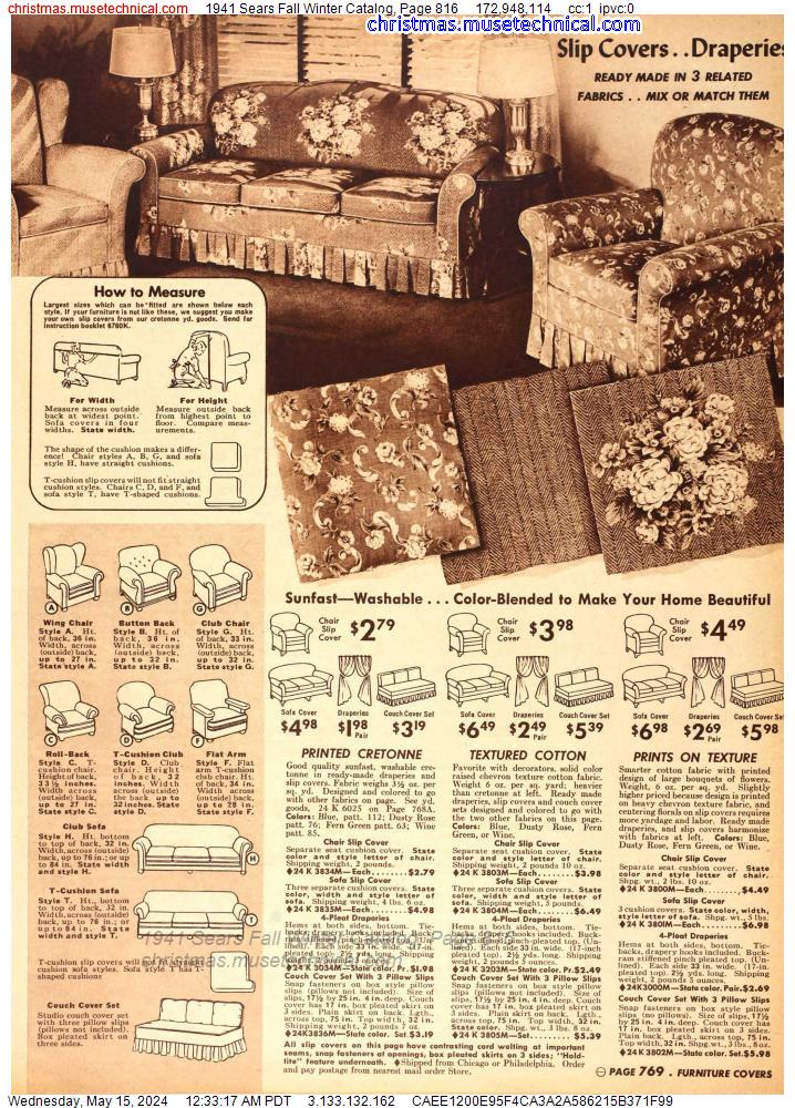 1941 Sears Fall Winter Catalog, Page 816