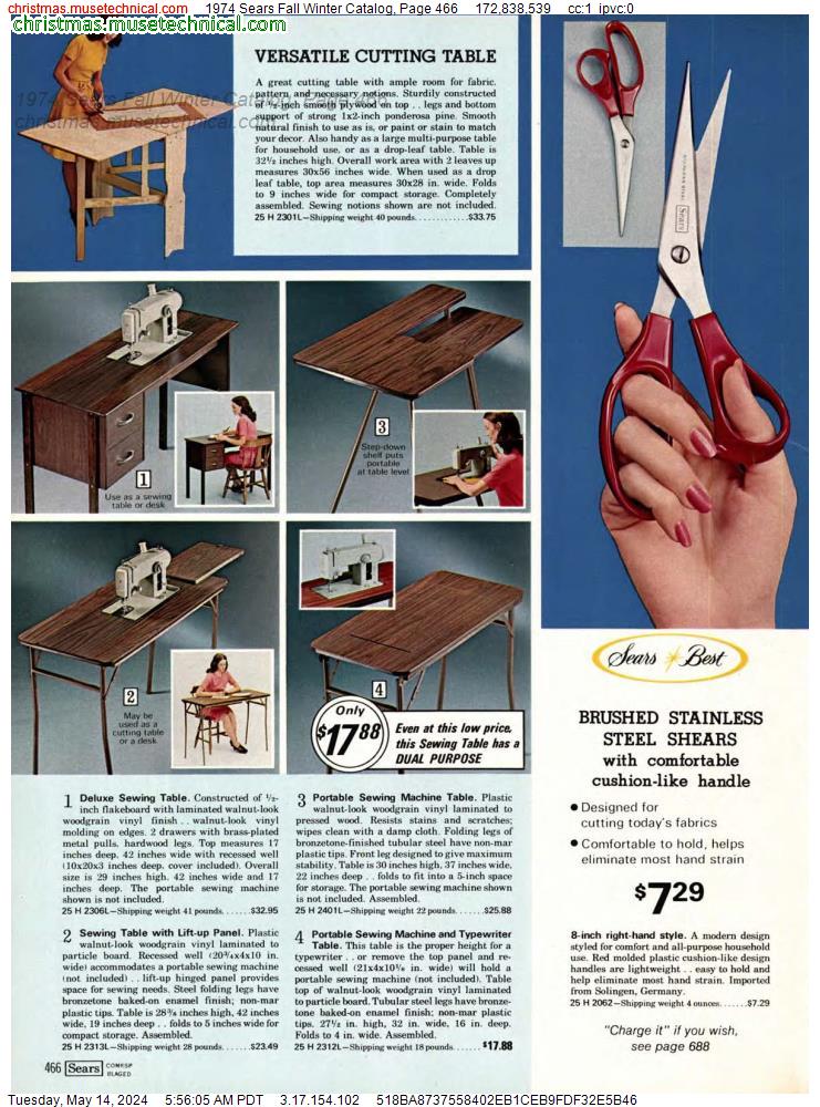 1974 Sears Fall Winter Catalog, Page 466