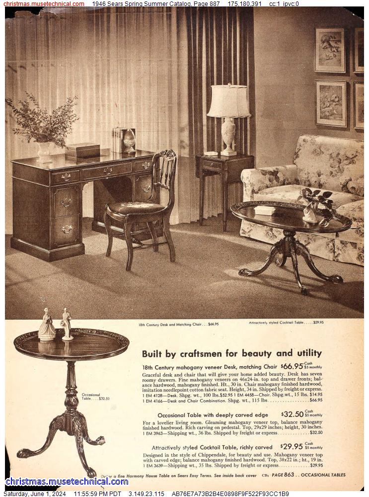 1946 Sears Spring Summer Catalog, Page 887