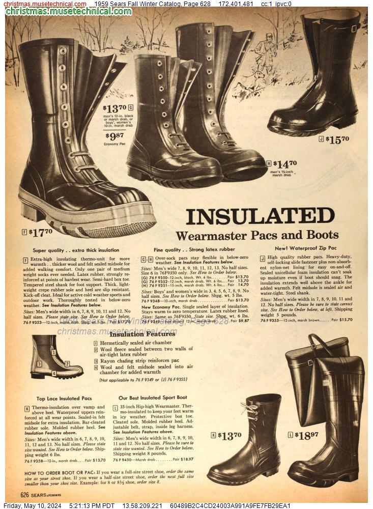 1959 Sears Fall Winter Catalog, Page 628