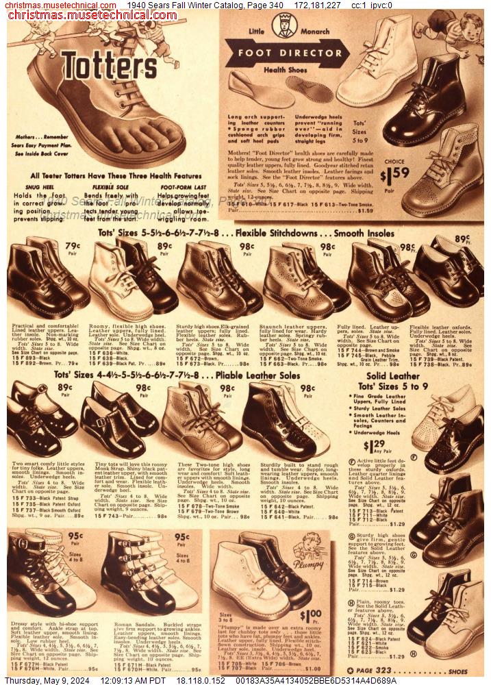 1940 Sears Fall Winter Catalog, Page 340
