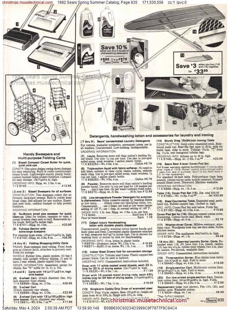 1982 Sears Spring Summer Catalog, Page 835