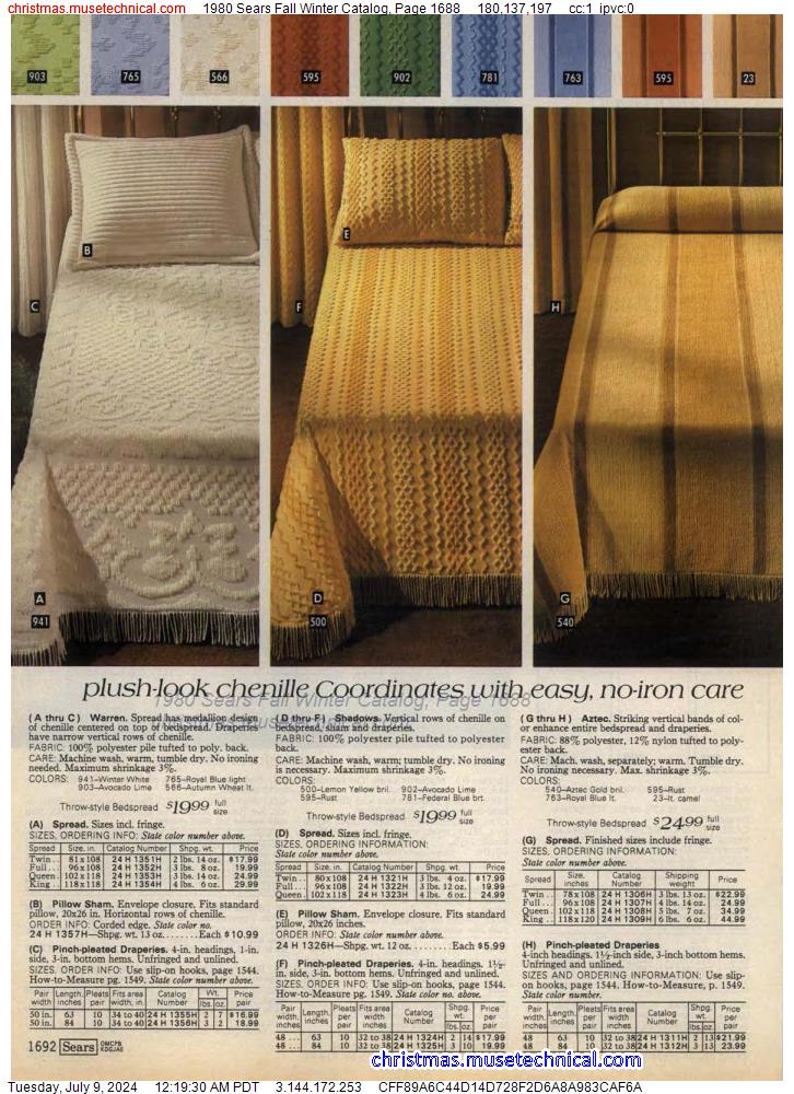 1980 Sears Fall Winter Catalog, Page 1688