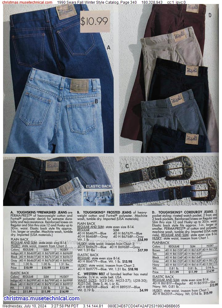 1990 Sears Fall Winter Style Catalog, Page 340