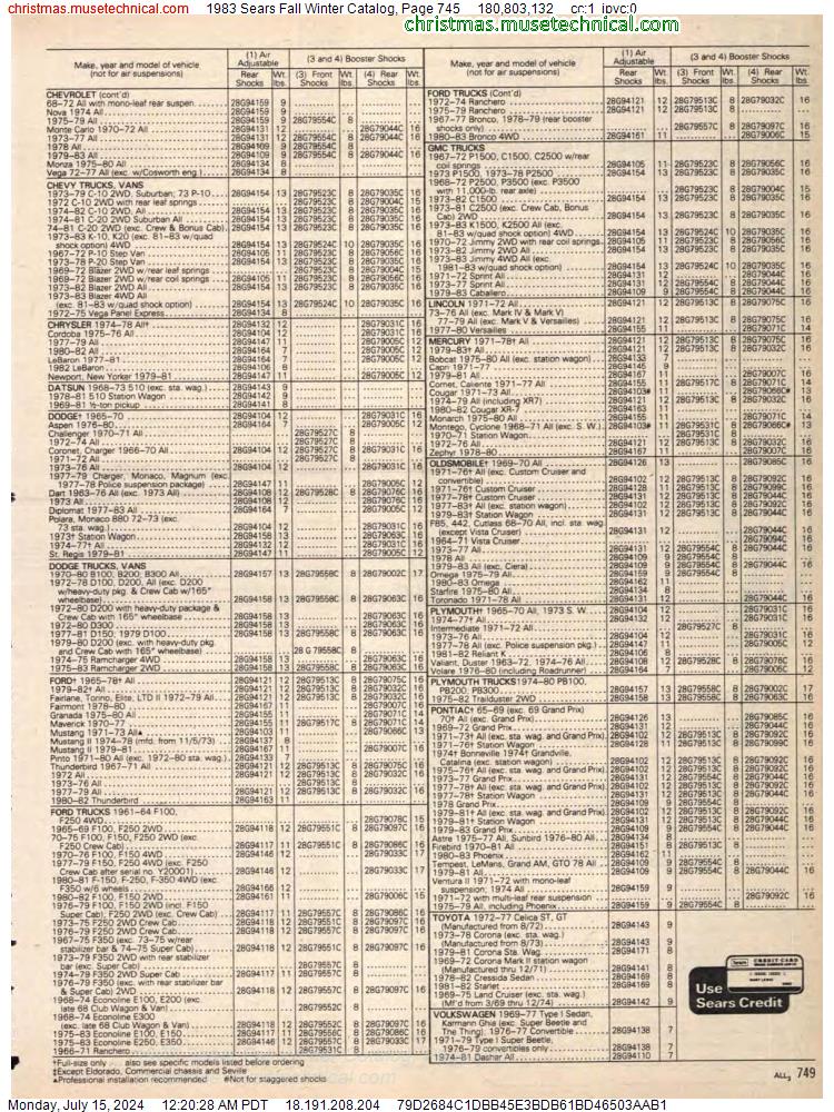 1983 Sears Fall Winter Catalog, Page 745