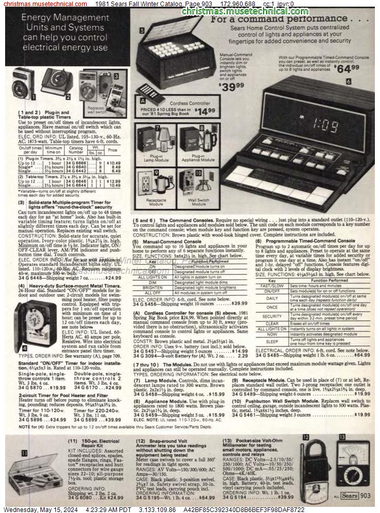 1981 Sears Fall Winter Catalog, Page 903