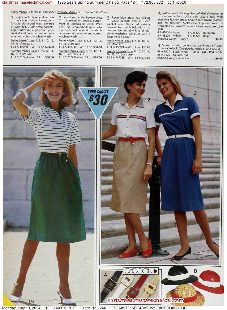 1985 Sears Spring Summer Catalog, Page 184