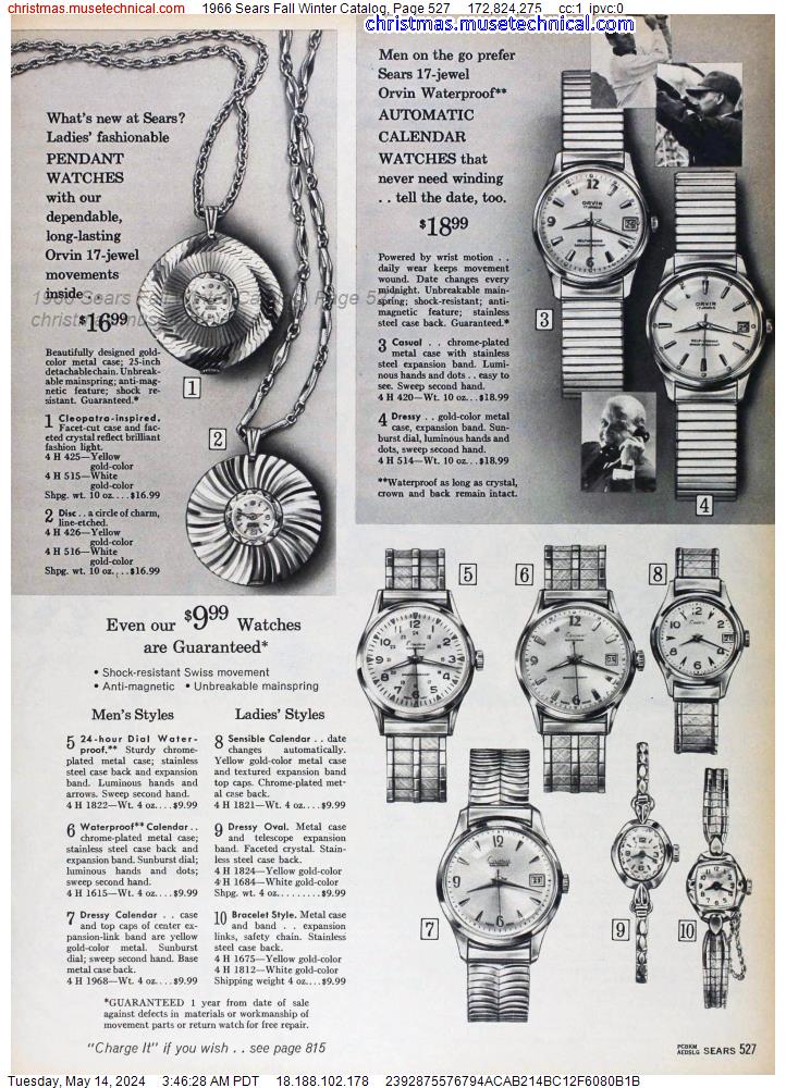 1966 Sears Fall Winter Catalog, Page 527