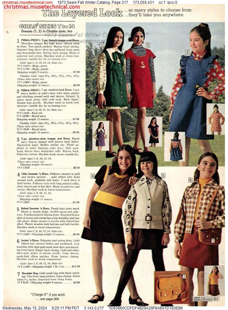 1973 Sears Fall Winter Catalog, Page 317