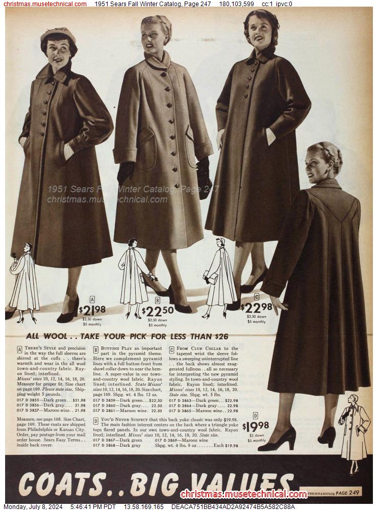 1951 Sears Fall Winter Catalog, Page 247