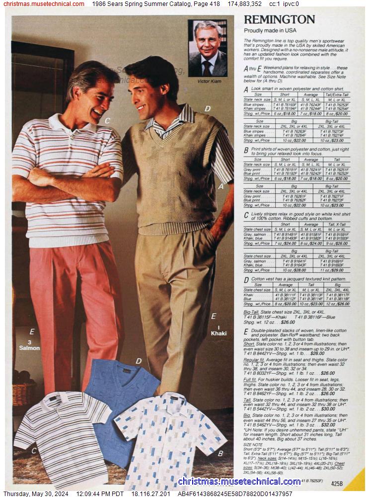 1986 Sears Spring Summer Catalog, Page 418