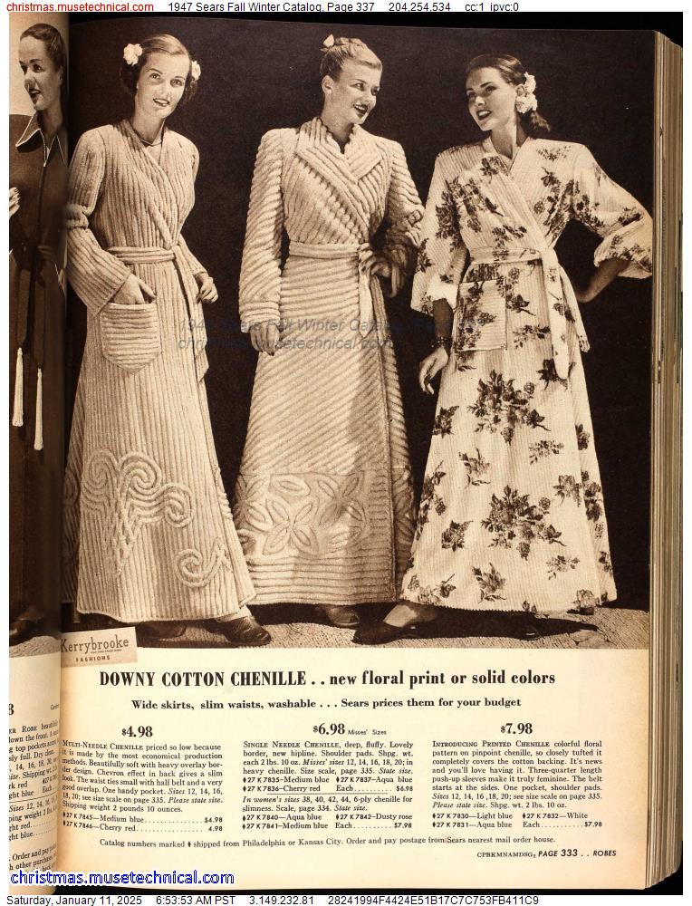 1947 Sears Fall Winter Catalog, Page 337