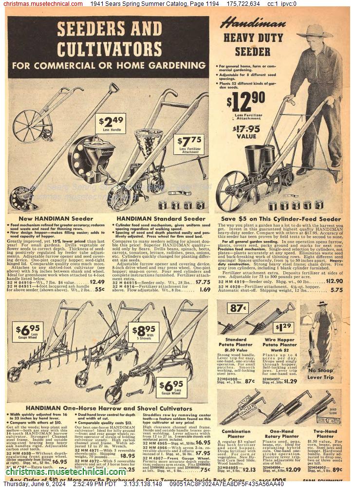 1941 Sears Spring Summer Catalog, Page 1194