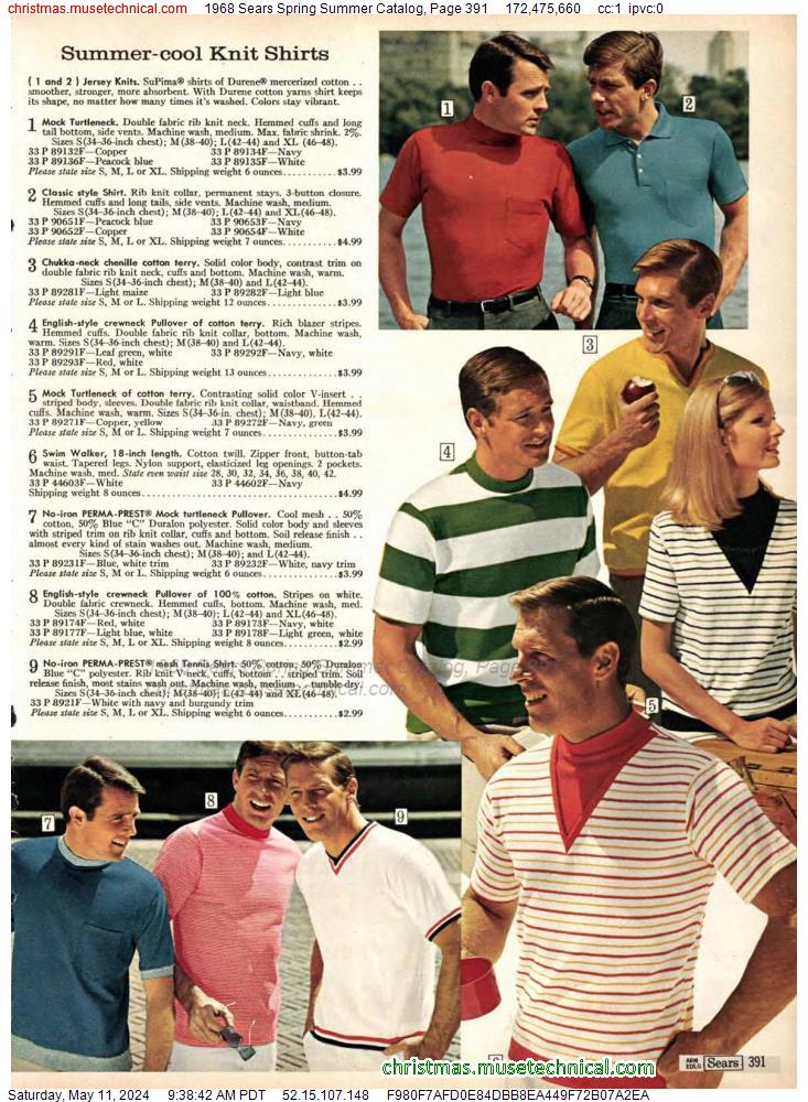 1968 Sears Spring Summer Catalog, Page 391