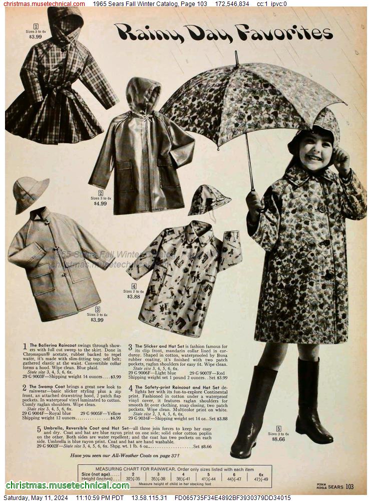 1965 Sears Fall Winter Catalog, Page 103