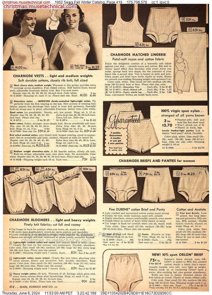 1952 Sears Fall Winter Catalog, Page 419