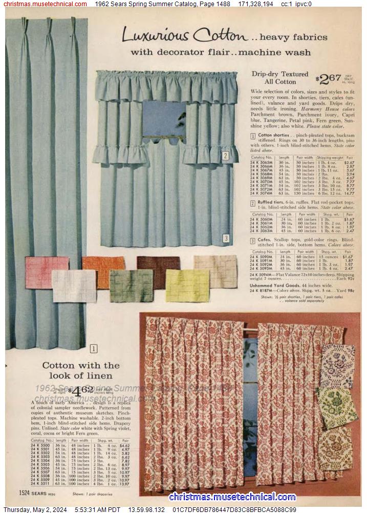 1962 Sears Spring Summer Catalog, Page 1488