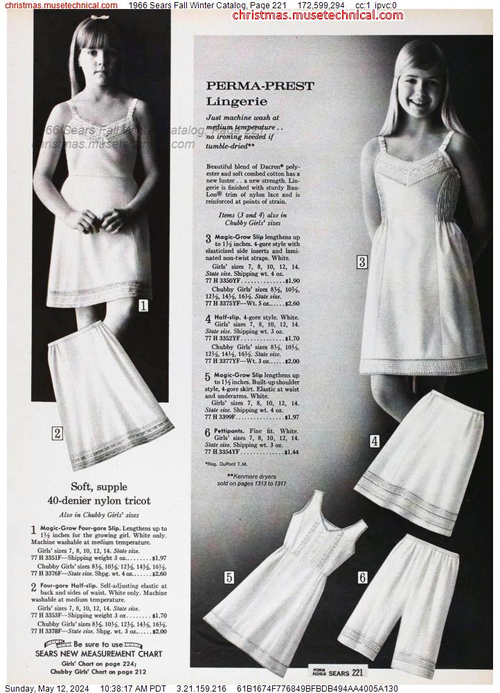 1966 Sears Fall Winter Catalog, Page 221