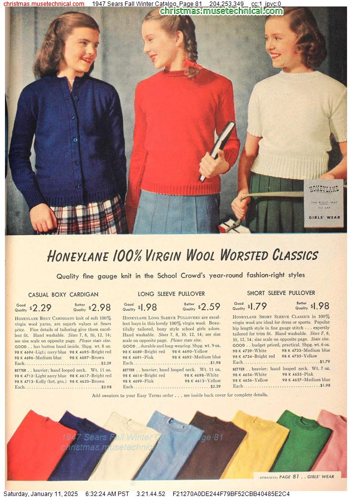 1947 Sears Fall Winter Catalog, Page 81