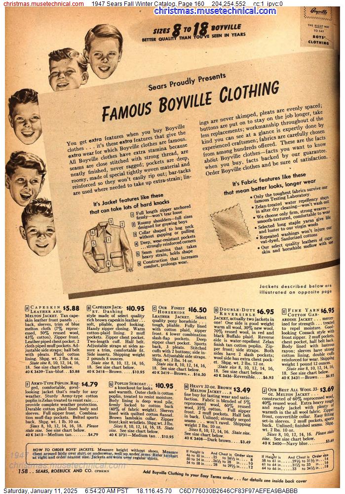 1947 Sears Fall Winter Catalog, Page 160