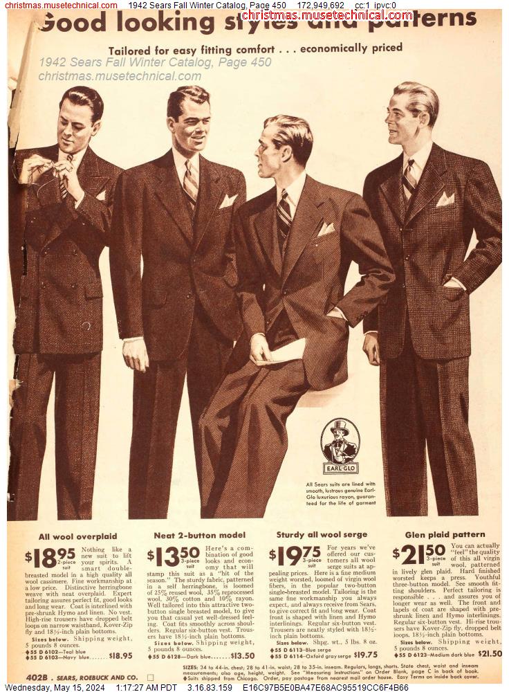 1942 Sears Fall Winter Catalog, Page 450