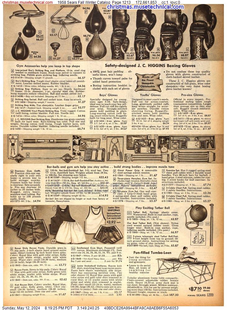 1958 Sears Fall Winter Catalog, Page 1213