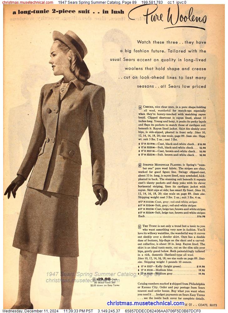 1947 Sears Spring Summer Catalog, Page 89